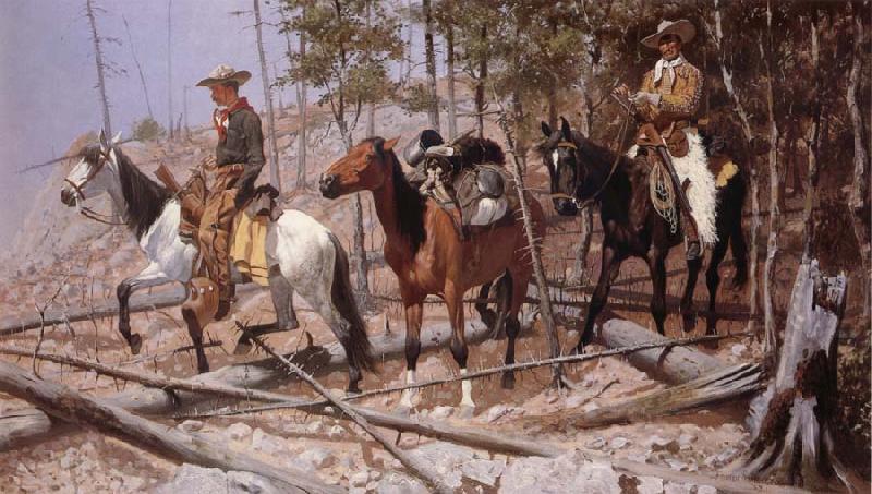 Frederic Remington Prospecting for Cattle Range oil painting image